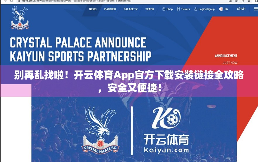 别再乱找啦！开云体育App官方下载安装链接全攻略，安全又便捷！