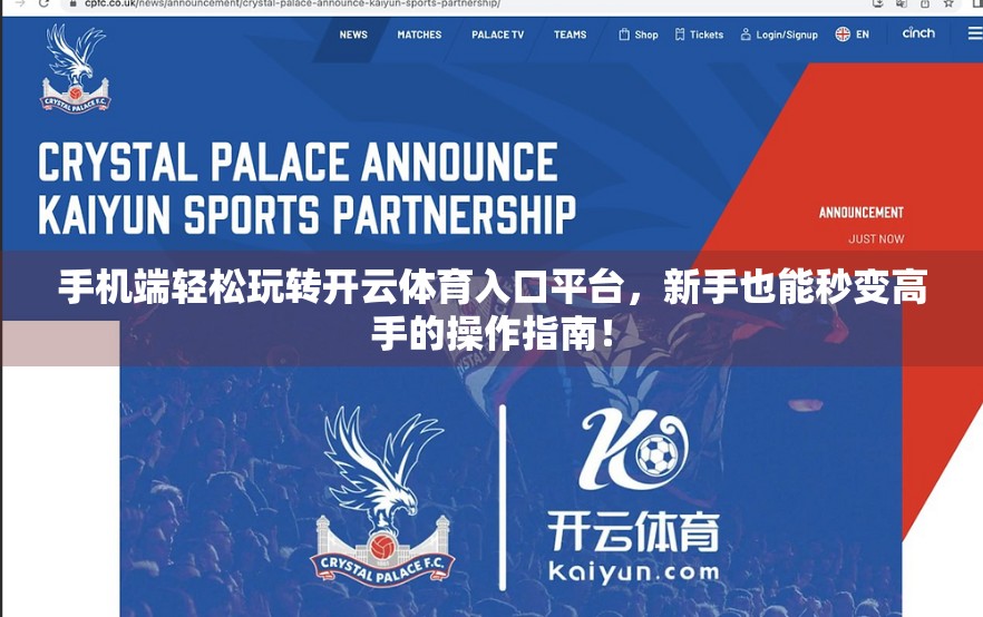 手机端轻松玩转开云体育入口平台，新手也能秒变高手的操作指南！